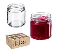 KADAX Lot de 20 bocaux en verre de 200 ml, petits pots en conserve de fruits, confitures et miel, récipients de stockage des aliments (lot de 20)