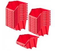 KADAX Lot de 20 Boîtes de Rangement Atelier, Rouge, Résistant 187x158mm