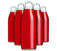 KADAX Lot de 20 Bouteilles en Verre 1L avec Bouchon à vis Blanc - Bouteilles de Lait vides à remplir pour jus, Smoothies, Lait et sirop, Conservation Alimentaire