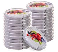 KADAX Lot de 20 couvercles à visser - Diamètre : 82 mm - En métal - Avec 6 dents d'encliquetage - Idéaux comme couvercle de rechange pour les bocaux à conserve - Framboise