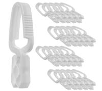 KADAX Lot de 20 pinces à linge, en plastique robuste, pinces à chaussettes colorées, résistantes au vent pour l'intérieur et l'extérieur (blanc_v1)