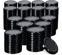 KADAX Lot de 200 couvercles à vis Ø 66 mm en Noir - Couvercles de rechange pour bocaux à conserve et bocaux de provisions, hermétiques et anti-fuites