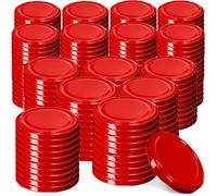 KADAX Lot de 200 couvercles à visser de diamètre - En métal - Avec 6 dents d'encliquetage - Idéaux comme couvercle de rechange pour les bocaux à conserve - Rouge