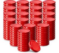KADAX Lot de 200 couvercles à visser - Diamètre : 53 mm - En métal - Convient pour les bocaux de 115 ml - Avec 4 dents d'encliquetage - Rouge