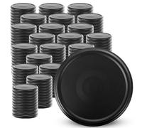 KADAX Lot de 200 couvercles à visser - Diamètre : 66 mm - Noir mat - Couvercle de rechange pour bocaux de conservation - Hermétiques et anti-fuite
