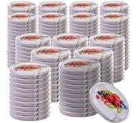 KADAX Lot de 200 couvercles à visser - Diamètre : 82 mm - En métal - Avec 6 dents d'encliquetage - Idéaux comme couvercle de rechange pour les bocaux à conserve - Motif de baies