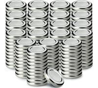 KADAX Lot de 200 couvercles à visser fi43 mm en métal, compatibles avec les bocaux de 40 ml, couvercles de rechange avec 4 dents à clipser, couvercles pour bocaux, bouteilles et bocaux (argent)