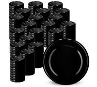 KADAX Lot de 200 couvercles à visser pour bocaux de 38 mm, en métal, noirs