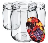 KADAX - Lot de 24 bocaux de conservation - 540 ml - Avec couvercle à visser de Ø82 mm - Pour la mise en conserve, le pickles et la préparation des repas - Bocaux hermétiques Twist-off (fruits, 24