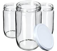 KADAX Lot de 24 bocaux de conservation pour couvercles à visser 720 ml Blanc / 24 Pièces K6906