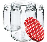 KADAX Lot de 24 bocaux en verre 540ml Ø82 - couvercle à vis Twist-Off hermétique, pour conserves, cornichons, fermentation et mise en conserve