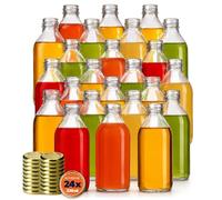 KADAX Lot de 24 bouteilles en verre 330ml avec bouchon à vis, bouteilles vides à remplir pour jus, sirop, huile et liqueur, conservation alimentaire