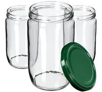 KADAX Lot de 24 grands bocaux en verre 720ml Ø82 - couvercle à vis hermétique, pour conserves, cornichons, légumes lacto-fermentés et confitures maison