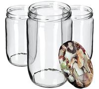 KADAX Lot de 24 grands bocaux en verre 720ml Ø82 - couvercle à vis hermétique, pour conserves, cornichons, légumes lacto-fermentés et confitures maison