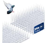 KADAX Lot de 24 pigeons anti-oiseaux en plastique pour balcon, fenêtre, toit, jardin, répulsif contre les oiseaux, protection contre les pigeons, blanc