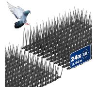 KADAX Lot de 24 pigeons anti-oiseaux en plastique pour balcon, fenêtre, toit, jardin, répulsif contre les oiseaux, protection contre les pigeons, noir
