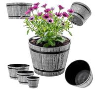 KADAX Lot de 3 - Ø23, 30, 40 cm - Pot de Fleurs en Plastique pour intérieur et extérieur (Gris Clair)