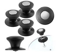KADAX Lot de 3 Poignée de couvercle de casserole, bouton de couvercle résistant au feu en plastique et en acier inoxydable, poignée universelle pour couvercle de casserole, bouton de couvercle de c