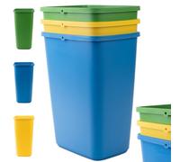 KADAX Lot de 3 poubelles de tri des déchets, en plastique robuste, pour collecte de verre, plastique et papier (3 x 12 l)