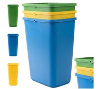 KADAX Lot de 3 poubelles de tri des déchets, en plastique robuste, pour collecte de verre, plastique et papier (3 x 12 l)