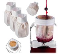 KADAX Lot de 3 sacs filtrants de 1 l, sacs à tamis pour filtrer le jus, la liqueur, le vin et le lait de noix, sac à lait de noix, chiffon filtrant