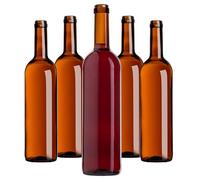 KADAX Lot de 30 bouteilles de vin vides en verre sans bouchon - 750 ml - Pour vin, liqueurs et spiritueux - Bouteilles à remplir - Marron