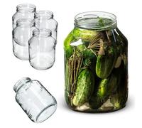 KADAX Lot de 4 bocaux de conservation 2,5 l - Fi100 mm - Sans couvercle