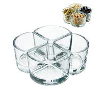 KADAX Lot de 4 bols en verre transparent de qualité supérieure pour noix, glace, sauces, desserts et olives (4 x 120 ml, quart de cercle)