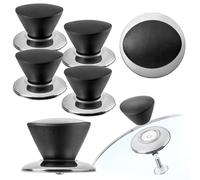 KADAX Lot de 4 Poignée de couvercle de casserole, bouton de couvercle résistant au feu en plastique et en acier inoxydable, poignée de maintien universelle pour couvercle de casserole, bouton de co