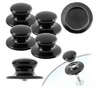 KADAX Lot de 4 Poignée de couvercle de casserole, bouton de couvercle résistant au feu en plastique et en acier inoxydable, poignée universelle pour couvercle de casserole, bouton de couvercle de c
