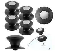 KADAX Lot de 4 Poignée de couvercle de casserole, bouton de couvercle résistant au feu en plastique et en acier inoxydable, poignée de maintien universelle pour couvercle de casserole, bouton de co