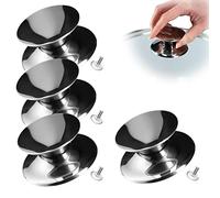 KADAX Lot de 4 poignées de couvercle ignifuge en plastique et acier inoxydable, poignées universelles pour couvercle de casserole, bouton de couvercle en verre (argent)