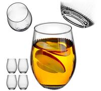 KADAX Lot de 4 verres à eau, 580 ml, grands verres avec structure rainurée, verres pour eau, jus, boissons gazeuses et cocktails, verres à jus en verre, verres à cocktail (Emma)