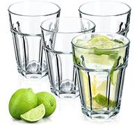 KADAX Lot de 4 verres à long drink en verre neutre/calcium lavables au lave-vaisselle, 365 ml, empilables, à cocktail, à eau, à café, à thé