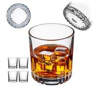 KADAX Lot de 4 verres à whisky, 280 ml, pour jus, eau, whisky, bourbon, scotch et cocktails, verres élégants avec fond lourd, verres à eau en verre