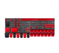 KADAX Lot de 46 Étagère Murale d'atelier, 116 x 39 cm, en Plastique Robuste, système de Stockage résistant aux UV, plaques murales Extensibles, pour Atelier ou Jardin, Rouge