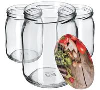 KADAX Lot de 48 bocaux de conservation 540 ml avec couvercle à visser fi82 mm pour le conditionnement, la mise en conserve, la conservation et la préparation des repas - Bocaux hermétiques Twist-off