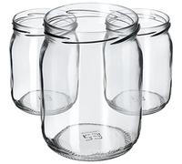 KADAX Lot de 48 bocaux de conservation de 540 ml avec couvercle à visser de 82 mm de diamètre - Pour la conservation, la conservation et la préparation des repas - Bocaux hermétiques sans couvercle