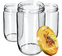 KADAX Lot de 48 grands bocaux en verre 720ml Ø82 - couvercle à vis hermétique, pour conserves, cornichons, légumes lacto-fermentés et confitures maison