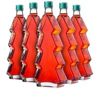 KADAX Lot de 5 Bouteilles en Verre 500ml avec Bouchon à vis - Bouteilles vides à remplir pour jus, sirop, Huile et Liqueur, Conservation Alimentaire