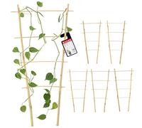 KADAX Lot de 5 échelles en bambou pour fleurs, support de plantes de jardin en bois de bambou, treillis pour plantes grimpantes, treillis en forme de V, aide à l'escalade (H : 43 cm, double)