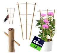 KADAX Lot de 5 échelles en bambou, support de plantes de jardin en bois de bambou, treillis V, aide à l'escalade (H : 45 cm, triple)