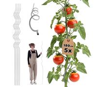 KADAX Lot de 5 tuteurs spiralés pour tomates 180 cm x 6 mm en aluminium Tuteur de tomates en spirale