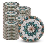 KADAX Lot de 50 couvercles à visser de 82 mm de diamètre - En métal - Avec 6 dents d'encliquetage - Idéaux comme couvercle de rechange pour les bocaux à conserve - Vert/doré