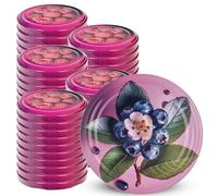KADAX Lot de 50 couvercles à visser Diamètre 82 mm Métal 6 dents d'encliquetage Couvercle de rechange pour bocaux à conserve Motif fruits de baies