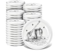 KADAX Lot de 50 couvercles à visser en métal de 82 mm de diamètre pour bocaux et bocaux de conservation avec 6 encoches