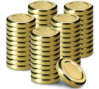 KADAX Lot de 50 couvercles à visser pour bocaux, couvercles à visser en métal fi 33 mm, couvercles de rechange pour bocaux, bouteilles et bocaux (doré) K4618