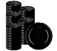 KADAX Lot de 50 couvercles à visser pour bocaux de 38 mm - En métal - Noir
