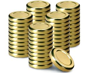 KADAX Lot de 50 couvercles Twist-Off Ø33 mm - Couvercles de Rechange en métal pour bocaux 40ml & Mini Pots - Fermeture hermétique pour confitures, épices & Condiments