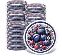 KADAX Lot de 50 couvercles Twist-Off Ø66 mm Fruits Estivaux - Couvercles de Rechange en métal pour bocaux 200-350ml - Fermeture hermétique pour confitures, Miel & épices